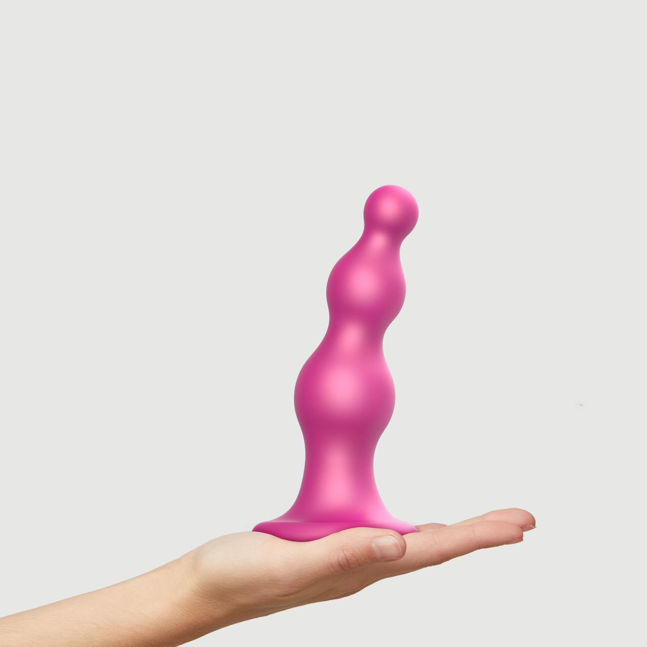 Strap-on-me Beads Dildo Plug - L - Metallic Raspberry Pink