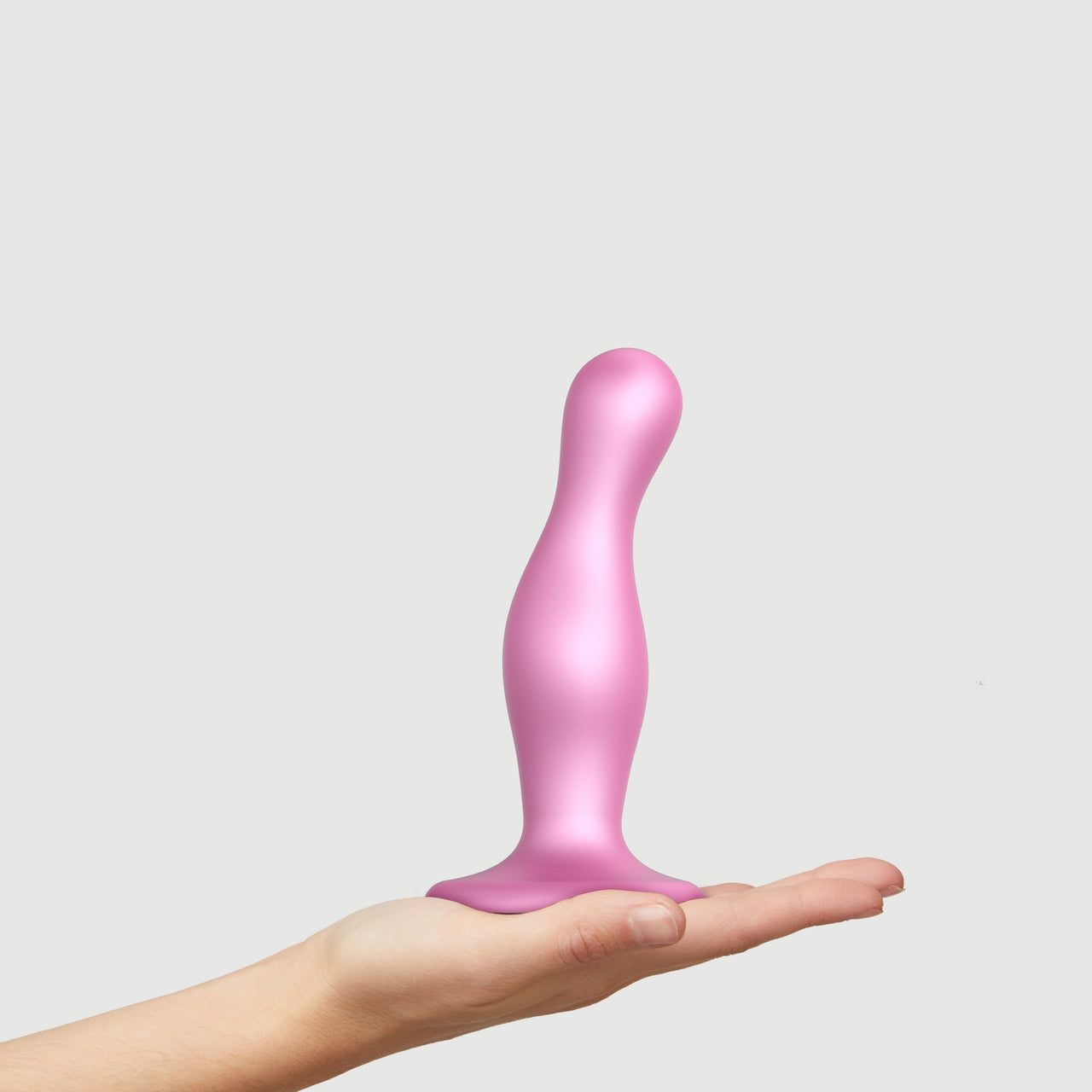 Strap-on-me Curvy Dildo Plug - L - Metallic Sugar Pink