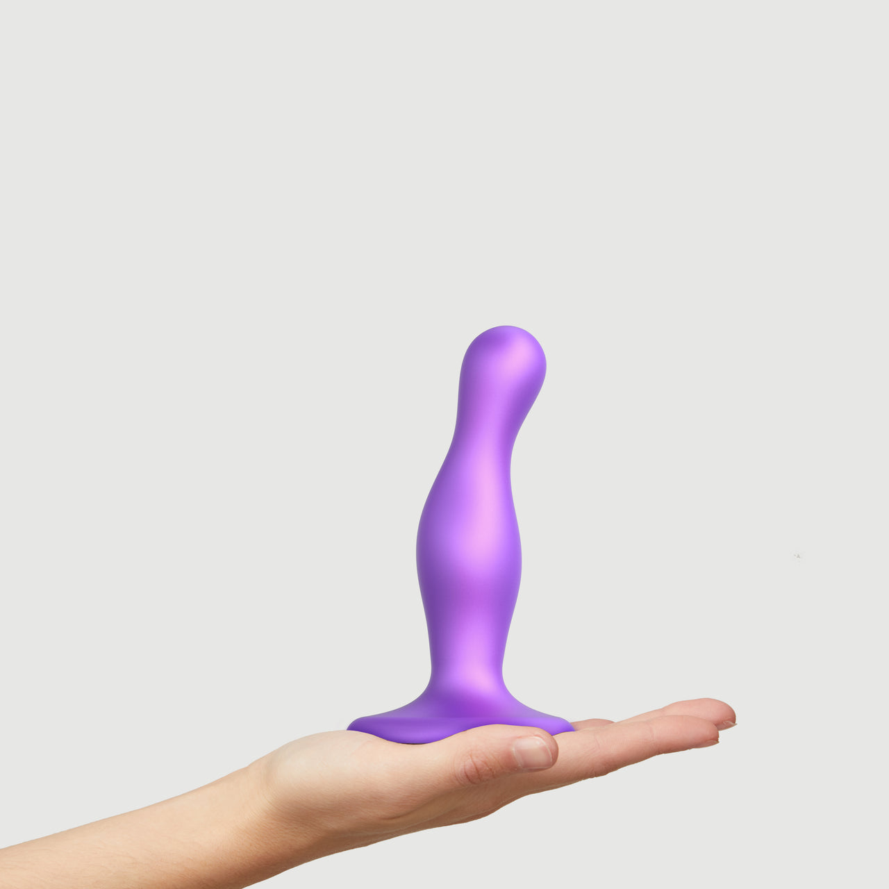 Strap-on-me Curvy Dildo Plug - S - Metallic Purple