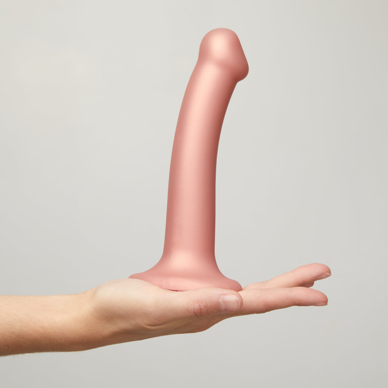 Strap-on-me Mono Density Dildo - Shine - M - Metallic Rose