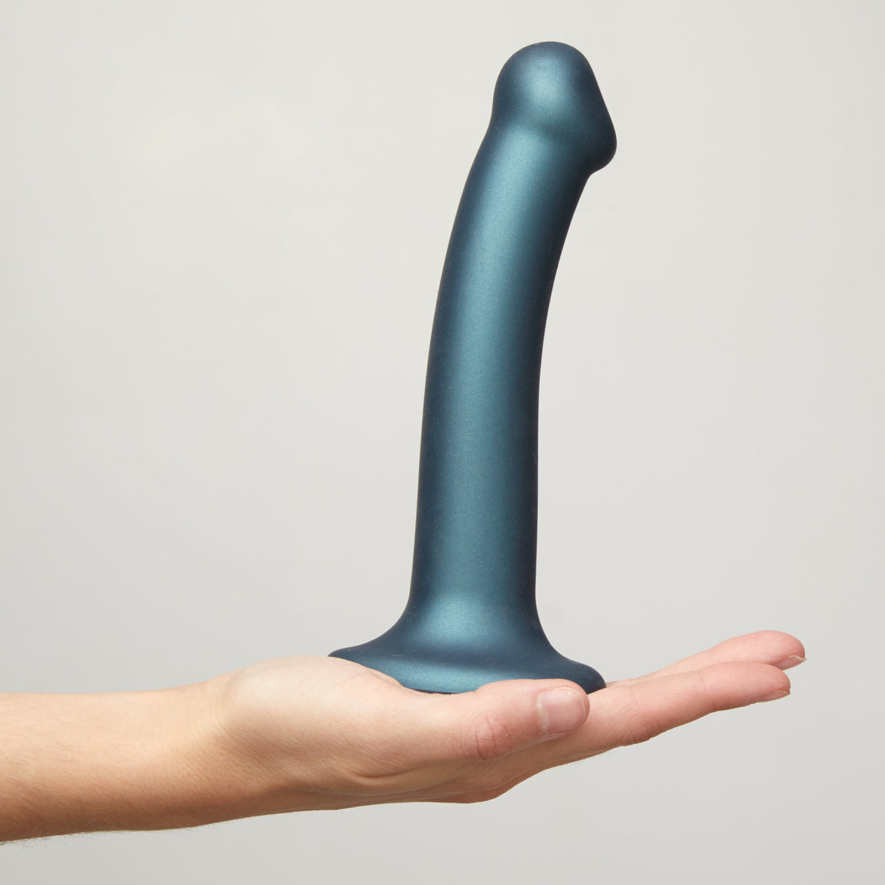 Strap-on-me Mono Density Dildo - Shine - M - Metallic Duck Blue
