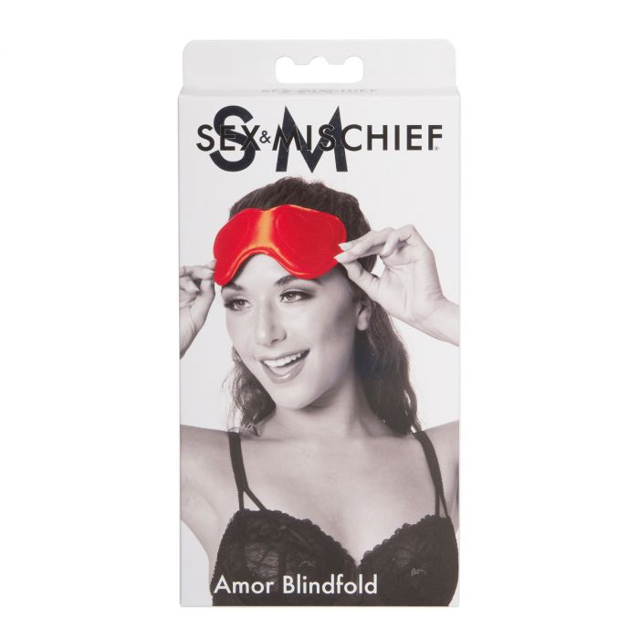 Sex & Mischief Amor Heart Blindfold - Red