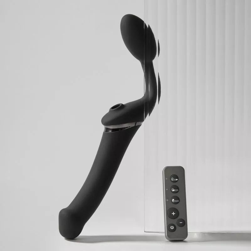 Strap-on-Me Multi Orgasm Bendable Strap-On - Large - Black