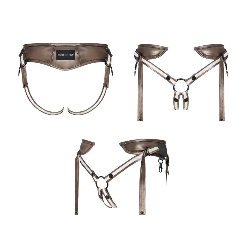 Strap-on-Me Leatherette Desirous Harness - Bronze