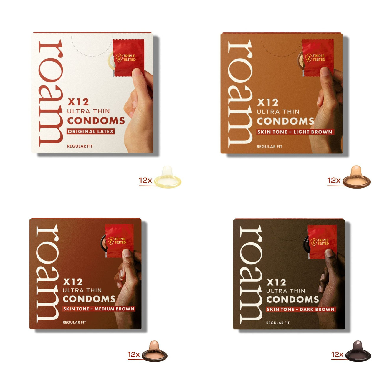 Roam Skin Tone Condoms - 12 Pack